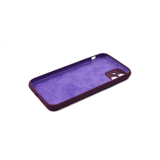 Оригинальный силиконовый чехол для iPhone 11 Фиолетовый FULL (with camera protection)-1