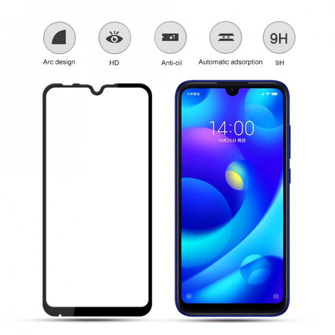 Защитное стекло для XIAOMI Redmi 7 Full Glue (0.3 мм, 2.5D, чёрное)-1