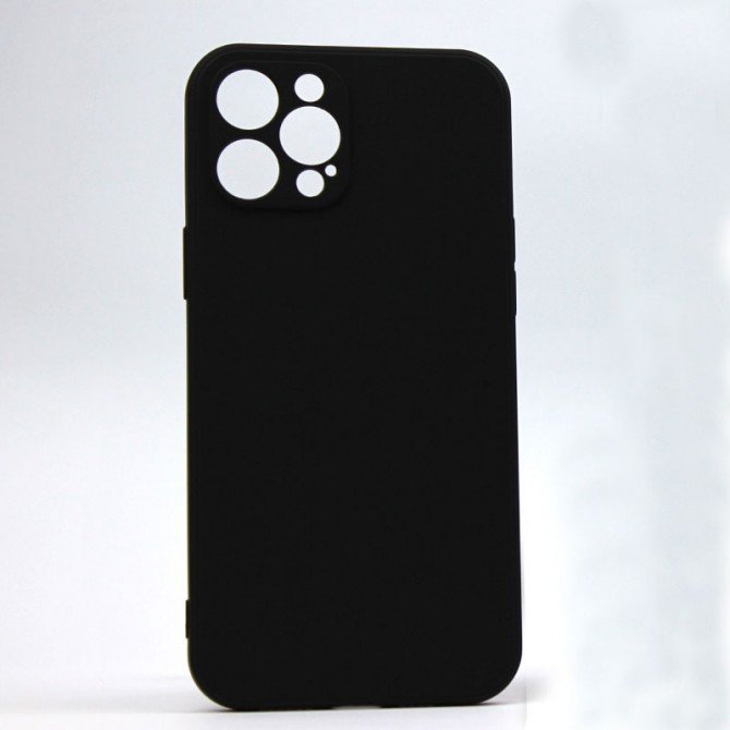 Оригінальний силіконовий чохол для iPhone 12 Pro Max Чорний FULL (без лого)