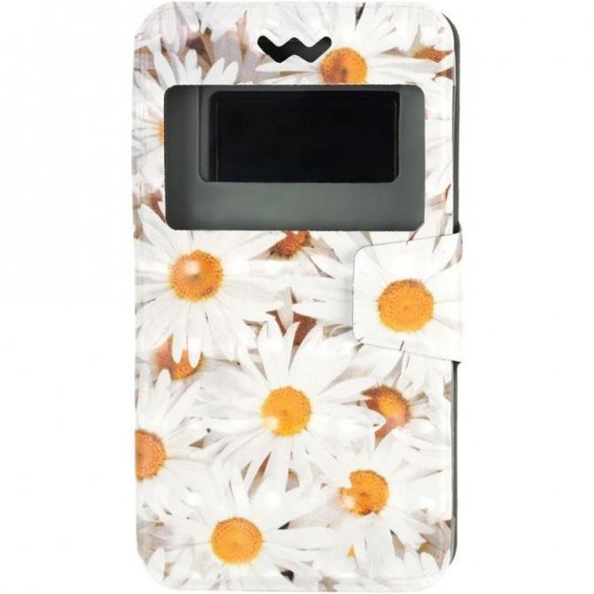 Чохол книжка Universal 3D Print 5,2"-5,5" Chamomile Білий-1