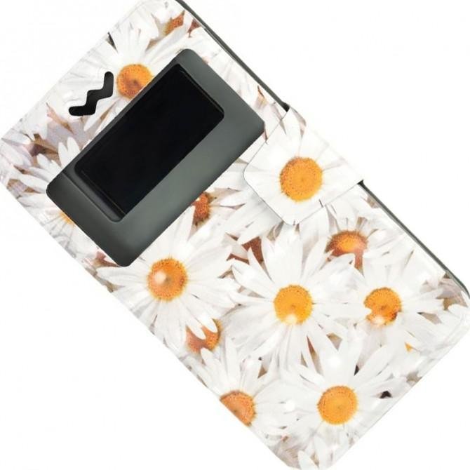 Чохол книжка Universal 3D Print 5,2"-5,5" Chamomile Білий-2