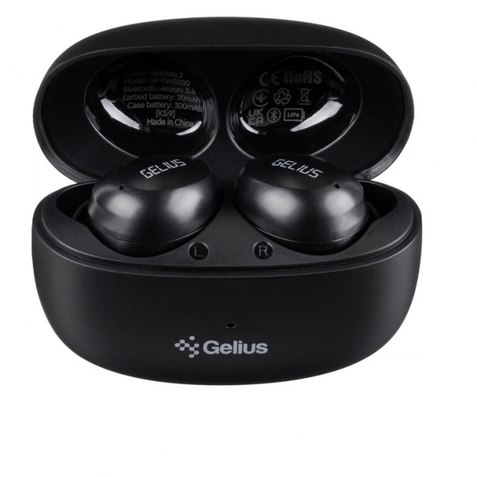 Наїушники Stereo Bluetooth Headset Gelius Reddots 2 GP-TWS050 Black-2