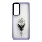 Силиконовая накладка OPrint Cкандинавия black для Oppo A78 4G Крыла / фиолетовый Силиконовая накладка OPrint Cкандинавия black для Oppo A78 4G Крыла / фиолетовый