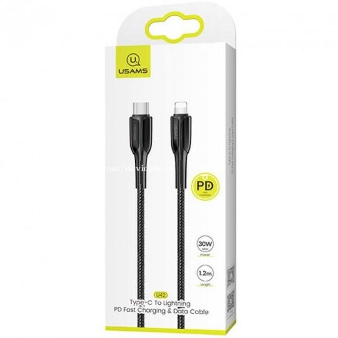 Кабель Usams U42 US-SJ401 Zinc Alloy Type-C -> Lightning 1.2m Black-1