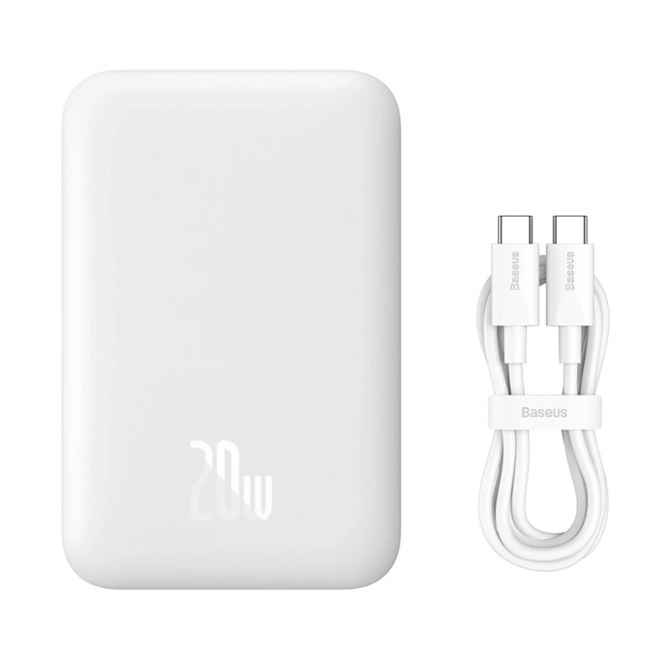 Дополнительная батарея Baseus Magnetic Mini Air Wireless Fast Charge (6000mAh) 20W Stellar White-2