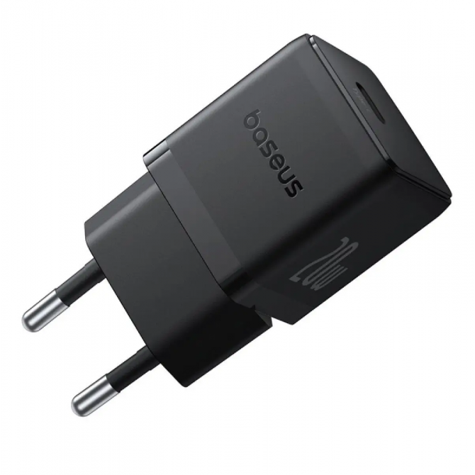 Мережевий зарядний пристрій 1USB + Type-C Baseus Palm Fast Charger 20W EU Cluster Black-3