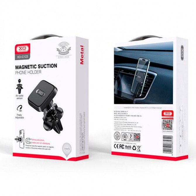 Держатель XO C123 Magnetic Black (в вент. решетку)-1