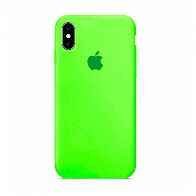 Оригинальный силиконовый чехол для iPhone X/Xs Неоново Зеленый FULL