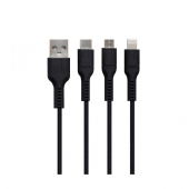 Кабель Hoco U31 Benay 3in1 Charging Black 1m
