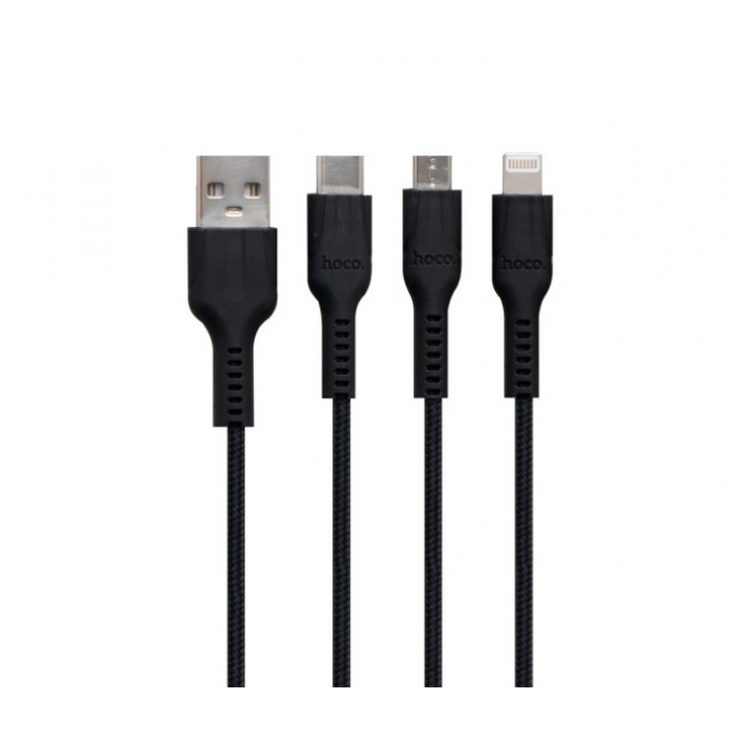 Кабель Hoco U31 Benay 3in1 Charging Black 1m