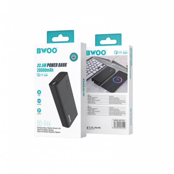 Дополнительная батарея BWOO 20000mAh PD+QC 3.0 Black-3