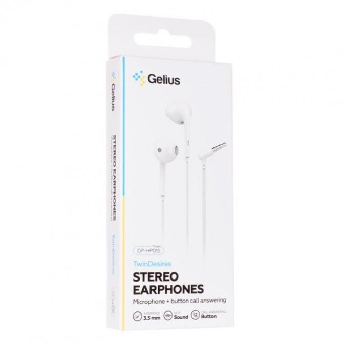 Навушники Gelius TwinDesires GP-HP015 White with mic + button call answering-2