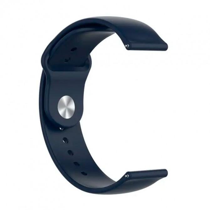Ремешок универсальный силиконовый Semi-twill 22mm Темно Синий-1