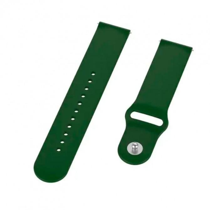 Ремешок универсальный силиконовый Semi-twill 22mm Темно Зеленый-2