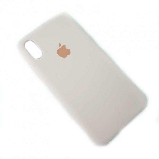 Оригинальный силиконовый чехол для iPhone X/Xs Пастельно Бежевый-1