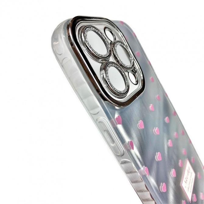 Чехол Shiny Gloss Hearts series for iPhone 15 Pro Max Pink-1