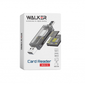 Зчитувач карток WALKER WCD-72 microSD/ SD (output USB2.0, Type-C) Tranbsperent  Зчитувач карток WALKER WCD-72 microSD/ SD (output USB2.0, Type-C) Tranbsperent