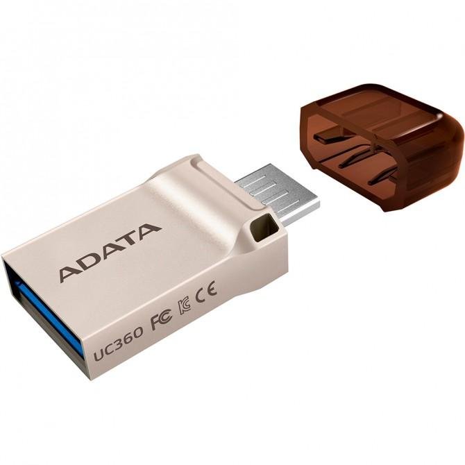 Флеш память ADATA USB 64Gb UC370 USB-C OTG Золотой USB 3.1-2
