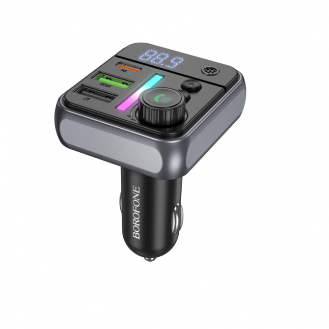 ФМ Модулятор Borofone BC50 Ascenso PD20W+QC3.0 Black
