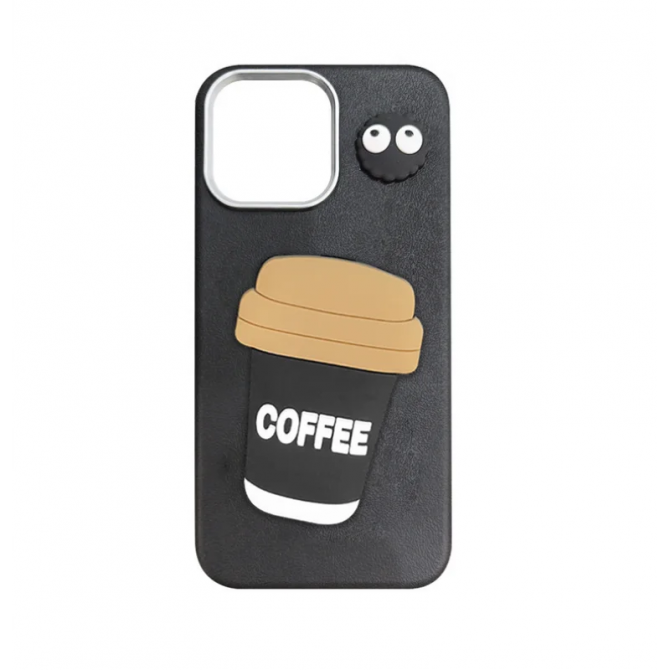 Чохол TPU Leather Toys для Apple iPhone 16 Pro Max (6.9") (Coffee / Black)
