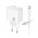 Сетевое зарядное устройство 1USB + Type-C Borofone BAS43A 20W+QC3.0 White + Cable Type-C to Type-C