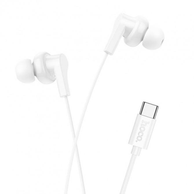Дротові навушники HF Hoco M114 Type-C White + mic-1
