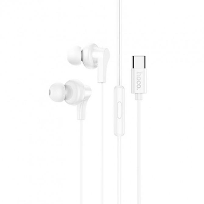 Дротові навушники HF Hoco M114 Type-C White + mic-2