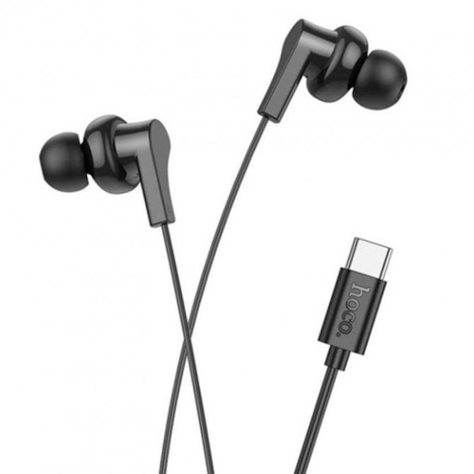 Проводные наушники HF Hoco M114 Type-C Black + mic-1