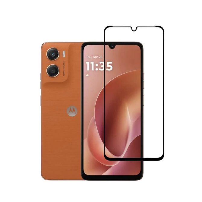 Захисне скло для MOTO G06 Full Glue (0.3 мм, 2.5D, чорне) ЛЮКС-1