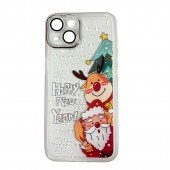 Чехол Christmas Glass Camera iPhone 13 White Чехол Christmas Glass Camera iPhone 13 White