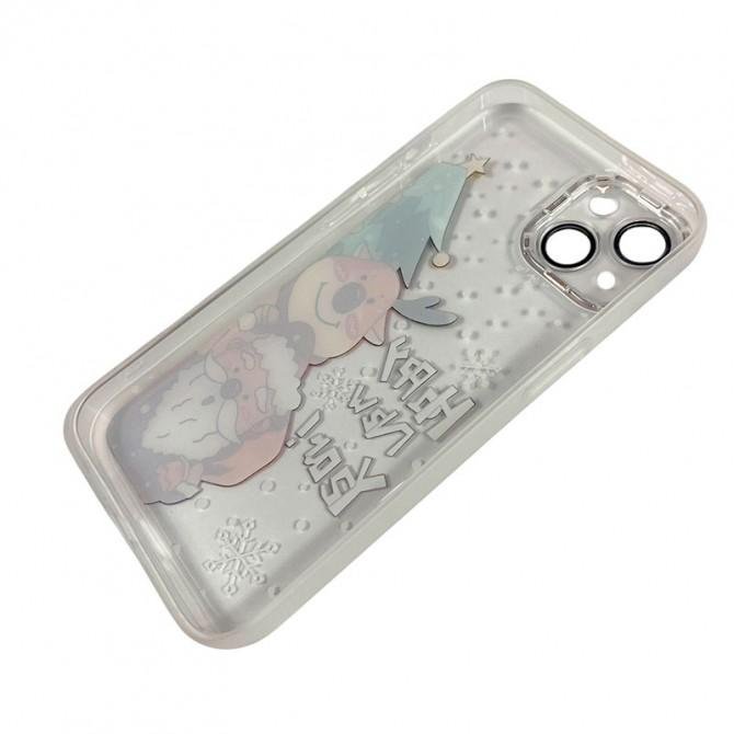 Чехол Christmas Glass Camera iPhone 13 White-1