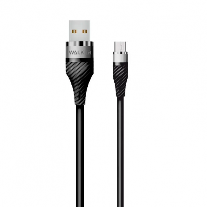 Кабель USB WALKER C735 MicroUSB Black 1m