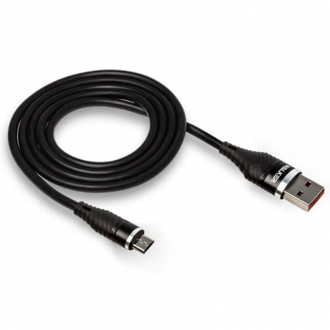 Кабель USB WALKER C735 MicroUSB Black 1m-1