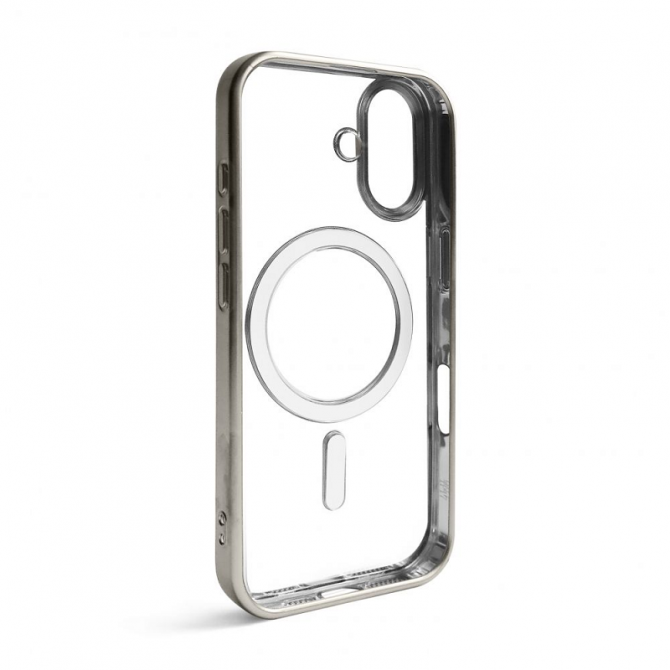 Силиконовый чехол SHINING with MagSafe для iPhone 17 Серебряный-2