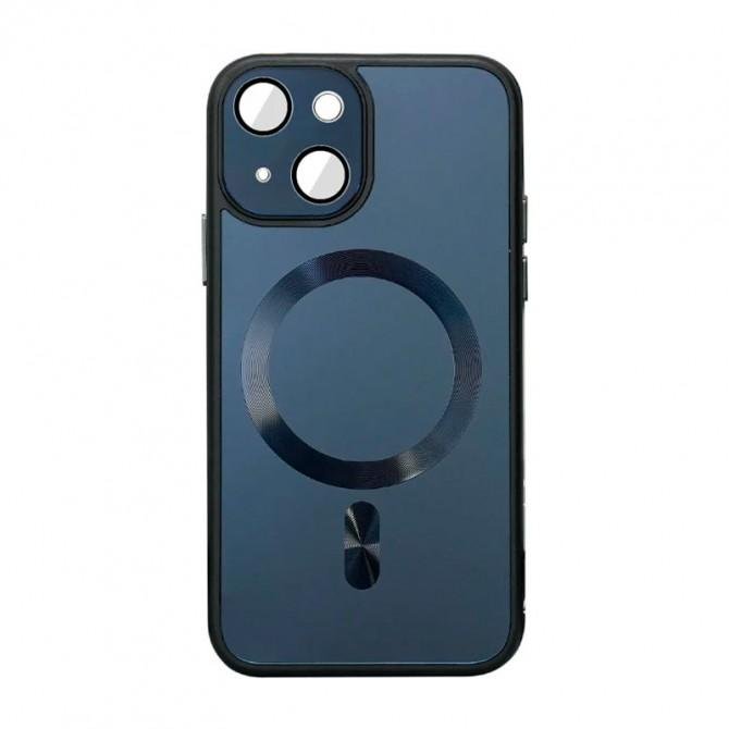 Чохол TPU+Glass Sapphire Midnight with MagSafe для Apple iPhone 14 (6.1") Чорний