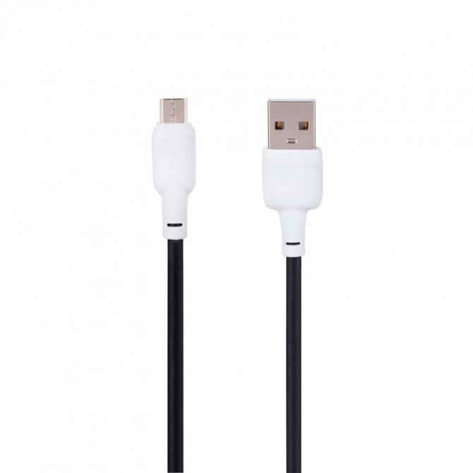 Кабель Gelius Full Silicon GP-UCN001M MicroUSB (1.2m) (18W) Black/White