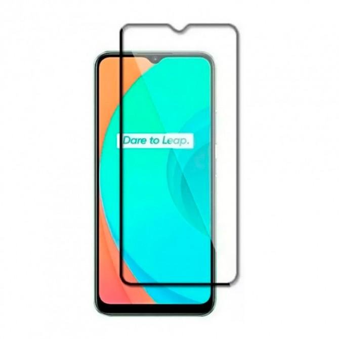 Захисне скло для Realme C11 2021 Full Glue (0.25 мм, 2.5D, чорне) ЛЮКС