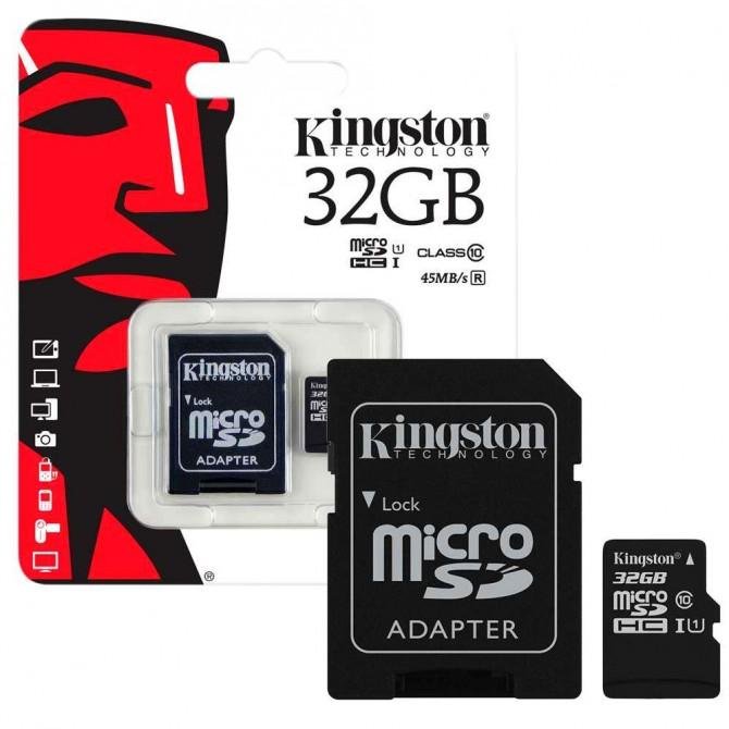 Карта памяти Kingston microSDHC 32Gb UHS-I (Class 10) Черный
