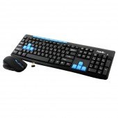 Клавіатура+Миша бездротовий комплект Havit HV-KB527GCM wireless USB, Чорний+синій Клавіатура+Миша бездротовий комплект Havit HV-KB527GCM wireless USB, Чорний+синій