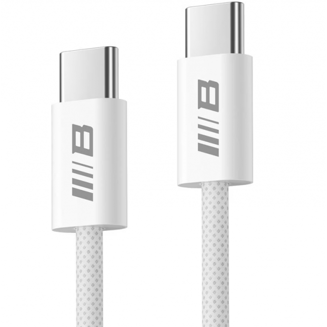 Кабель Blueo Braided PD Fast Charging USB-C to USB-C Cable (2m) White