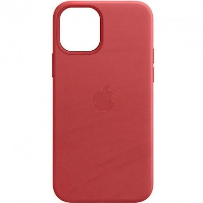 Кожаный чехол Leather Case (AA Plus) with MagSafe для Apple iPhone 14 Pro (6.1'') Crimson