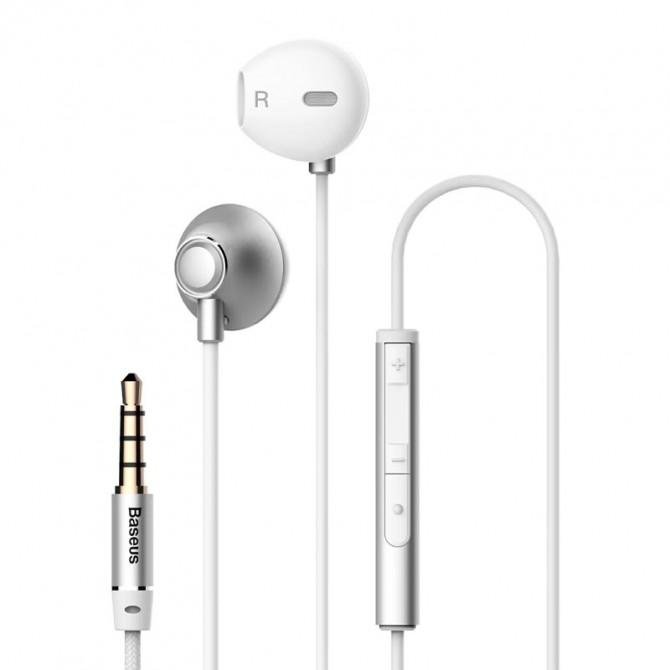 Навушники MP3 Baseus H06 Silver with mic + button call answering + volume control