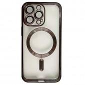 Силиконовый чехол SHINING with MagSafe для iPhone 12 Pro Max Черный (матовый)