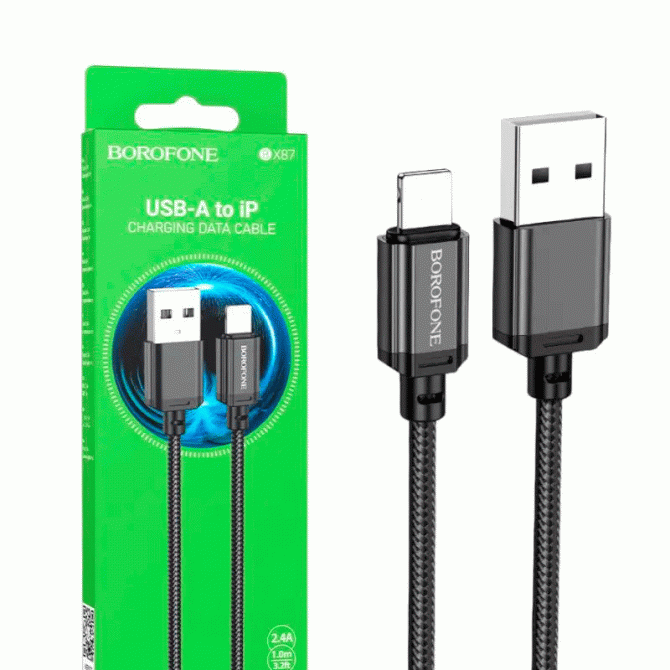Кабель Borofone BX87 Sharp Lightning Black 1m