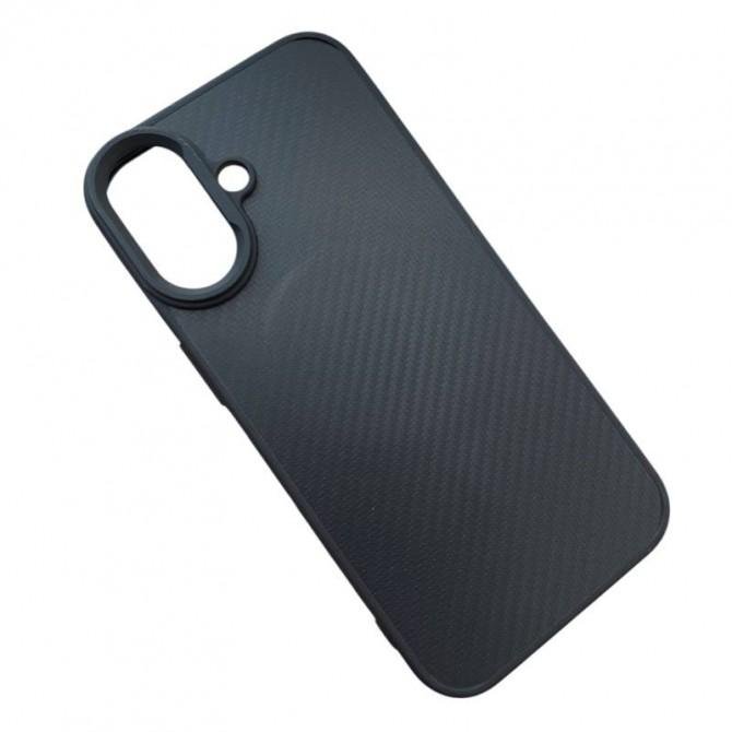 TPU чохол Carbon Protective with Magsafe для Apple iPhone 16 (6.1") Black-1