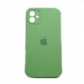 Ориинальный силиконовый чехол для iPhone 11 Зеленый FULL (SQUARE SHAPE)