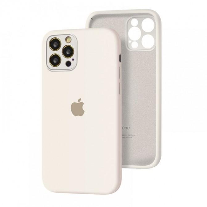 Оригинальный силиконовый чехол для iPhone 12 Pro Белый FULL (with camera protection)
