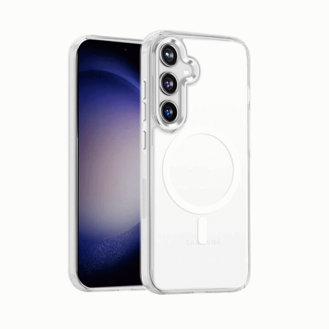 Чехол силиконовый MagSafe для Samsung Galaxy S24 Прозрачный