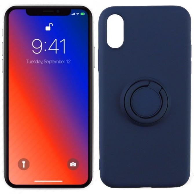 Чохол Ring Color для iPhone X/Xs Темно Синій