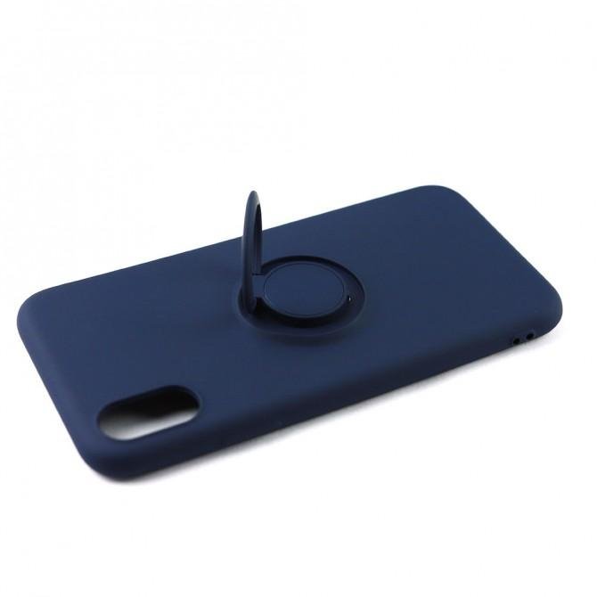Чохол Ring Color для iPhone X/Xs Темно Синій-4